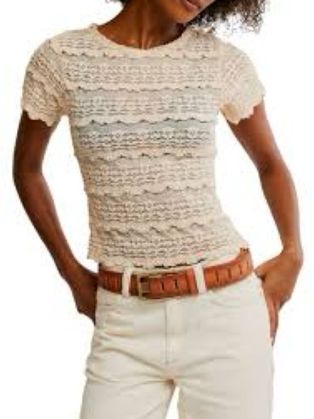 Free People
 Ruffled Textured Top